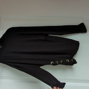 Ella Moss long sleeve (one shoulder off shoulder) sweater with lace up detail